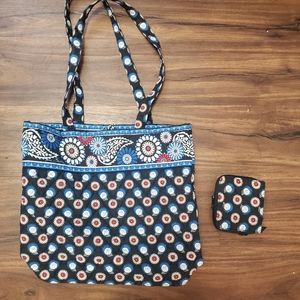 Vera Bradley Night Owl Bag and matching wallet